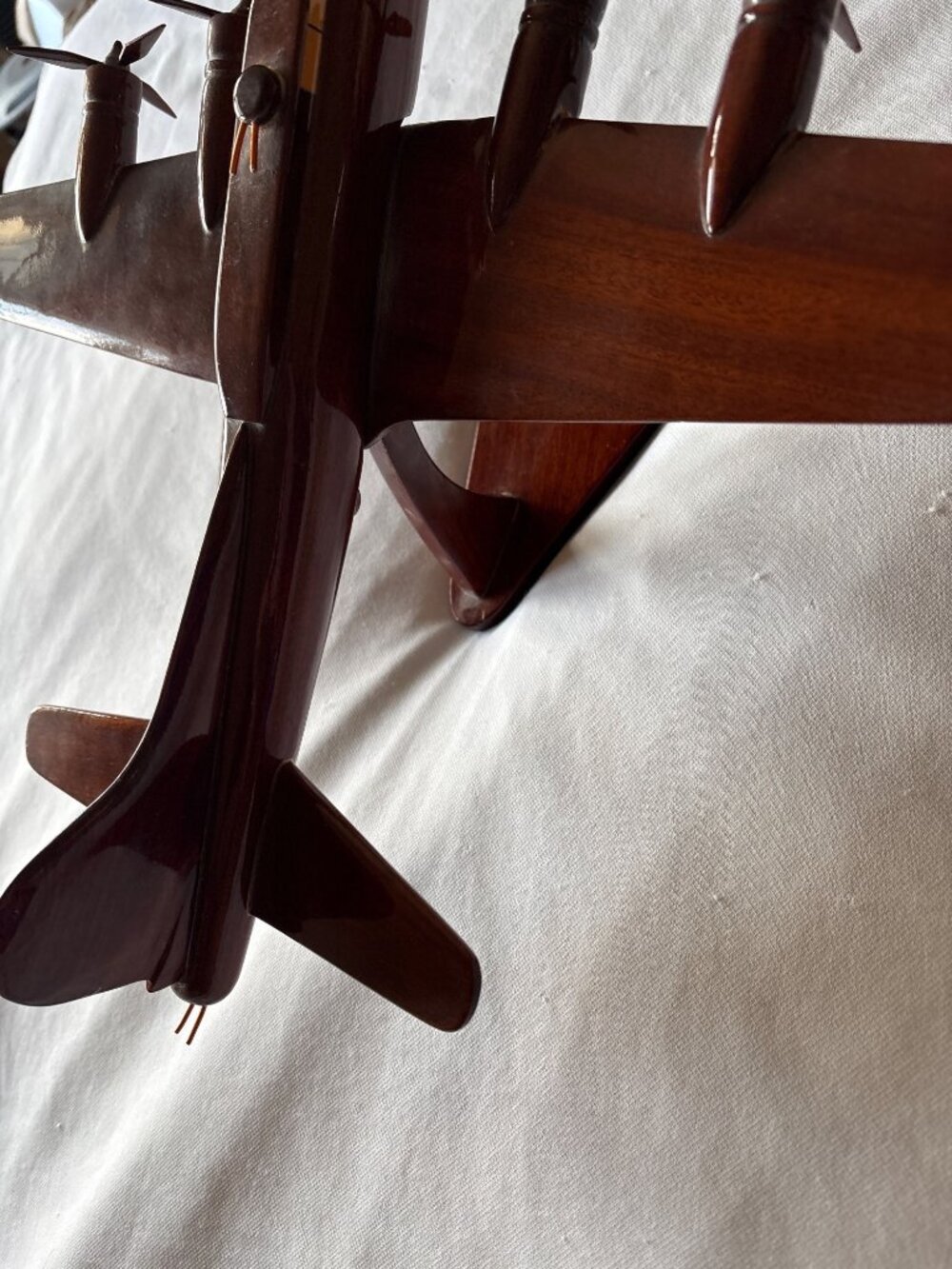 Handcrafted Wooden Airplane Model With Polished Finish Made In Vietnam - Picture 13 of 16